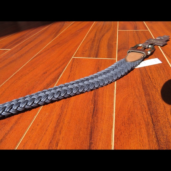 COACH New Flat Braided Belt in Blue 34” - Picture 4 of 4
